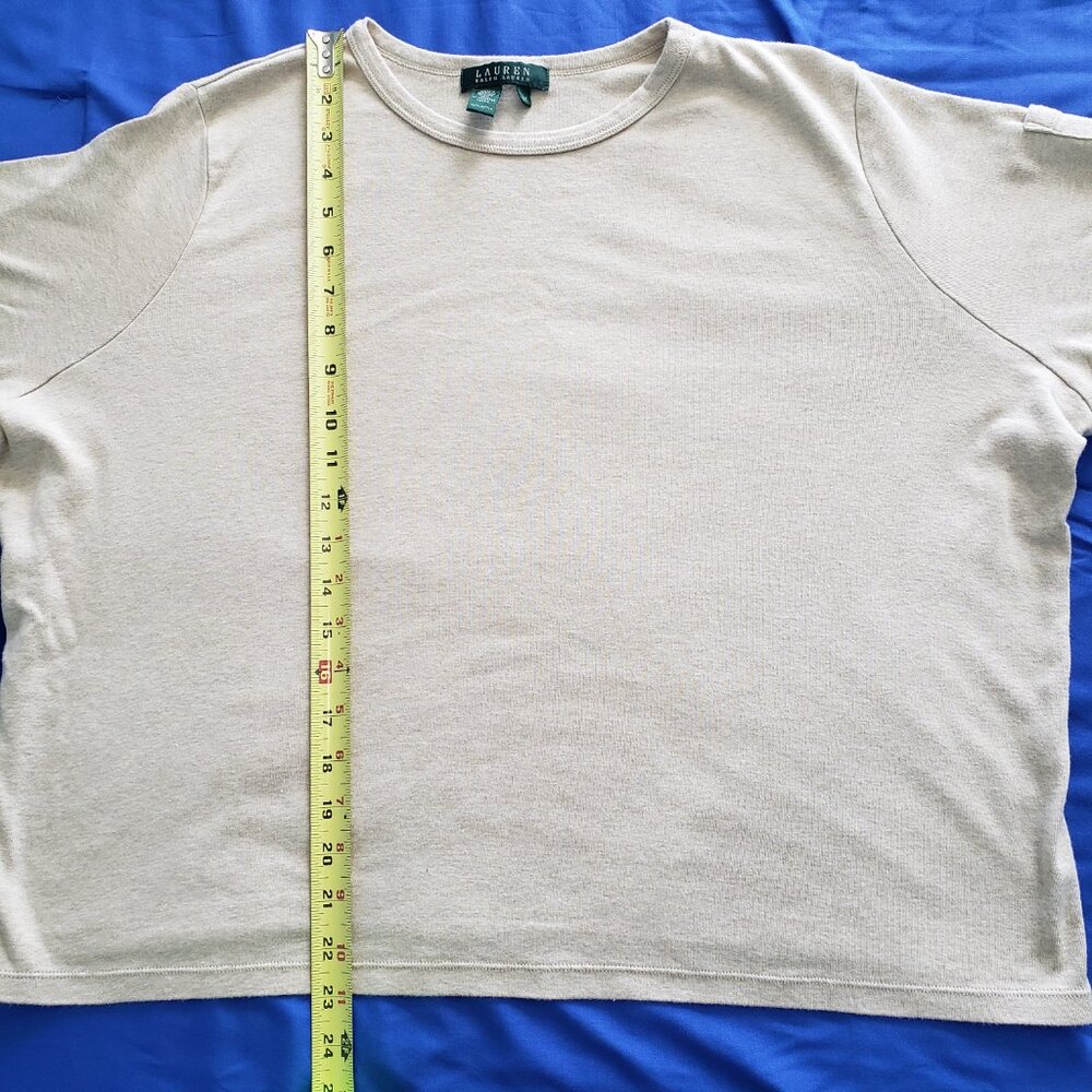 Vintage Lauren Ralph Lauren Crew Neck Pullover Sweater Womens 2X Tan Minimalist - Picture 8 of 8